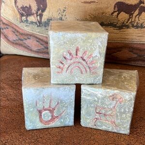 Pendleton 3x3 Sun ,Hand and sheep Petroglyphs Candle